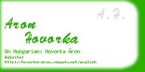aron hovorka business card